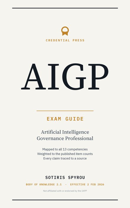 Front cover of AIGP Exam Guide, Artificial Intelligence Governance Professional.