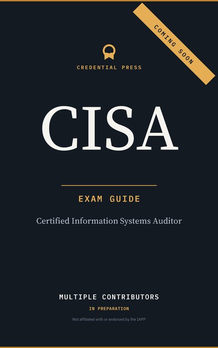 Placeholder cover for CISA Exam Guide, marked coming soon.