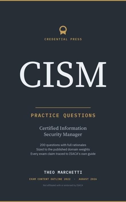 Placeholder cover for CISM Practice Questions, marked coming soon.