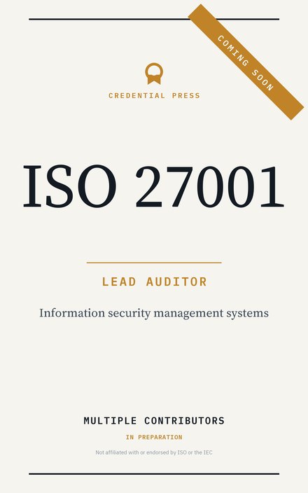 Placeholder cover for ISO 27001 Lead Auditor, marked coming soon.