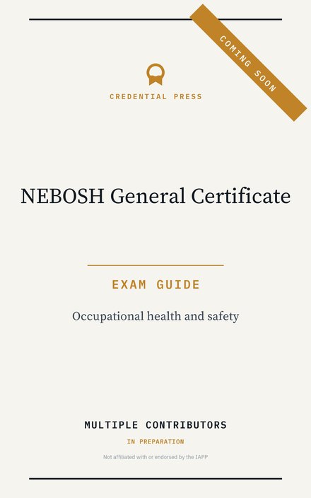 Placeholder cover for NEBOSH General Certificate Exam Guide, marked coming soon.